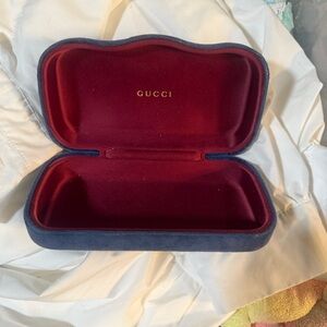 Gucci Velvet Glasses Case in Red and Blue